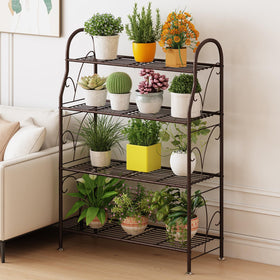 SORCEDAS indoor-outdoor plant stand offers rust-resistant durability.