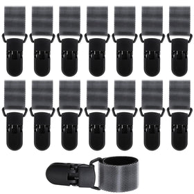 Sorcristy 15-pcs garden flag clips close-up showing anti-wind grip for upright flags
