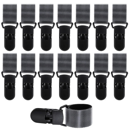 Sorcristy 15-pcs garden flag clips close-up showing anti-wind grip for upright flags
