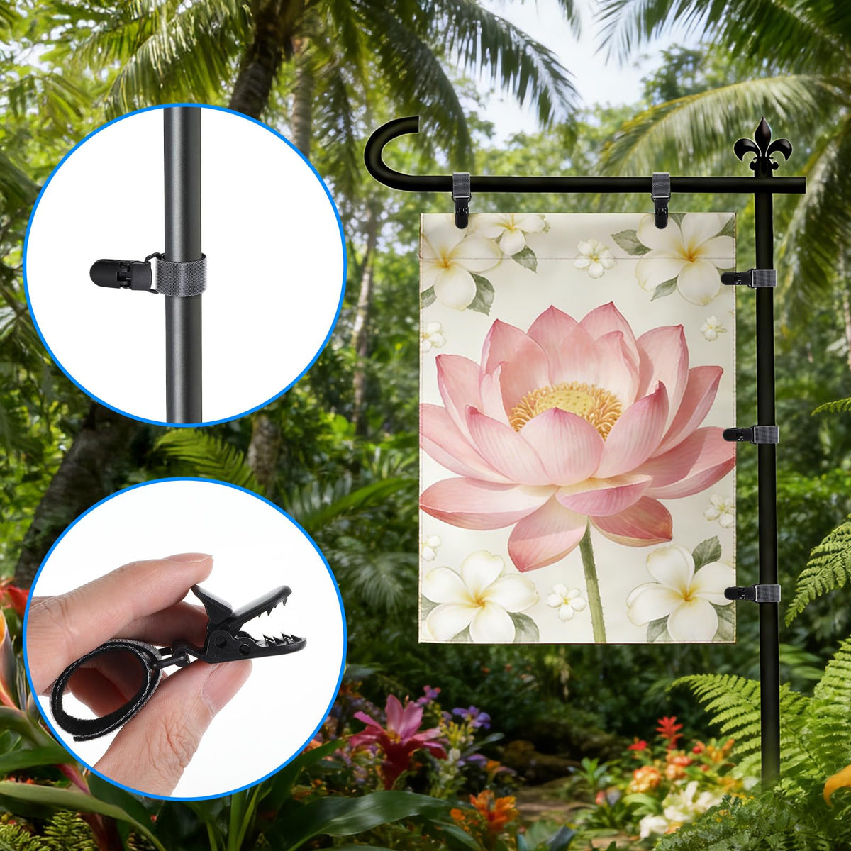 Sorcristy heavy-duty clip secures flag weights in windy yards