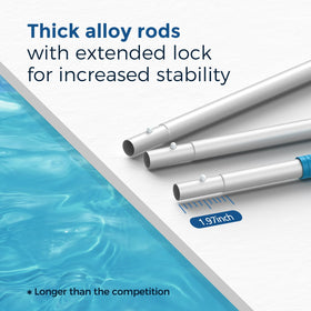 SORSWEET ergonomic handle reduces strain during pool cleaning.
