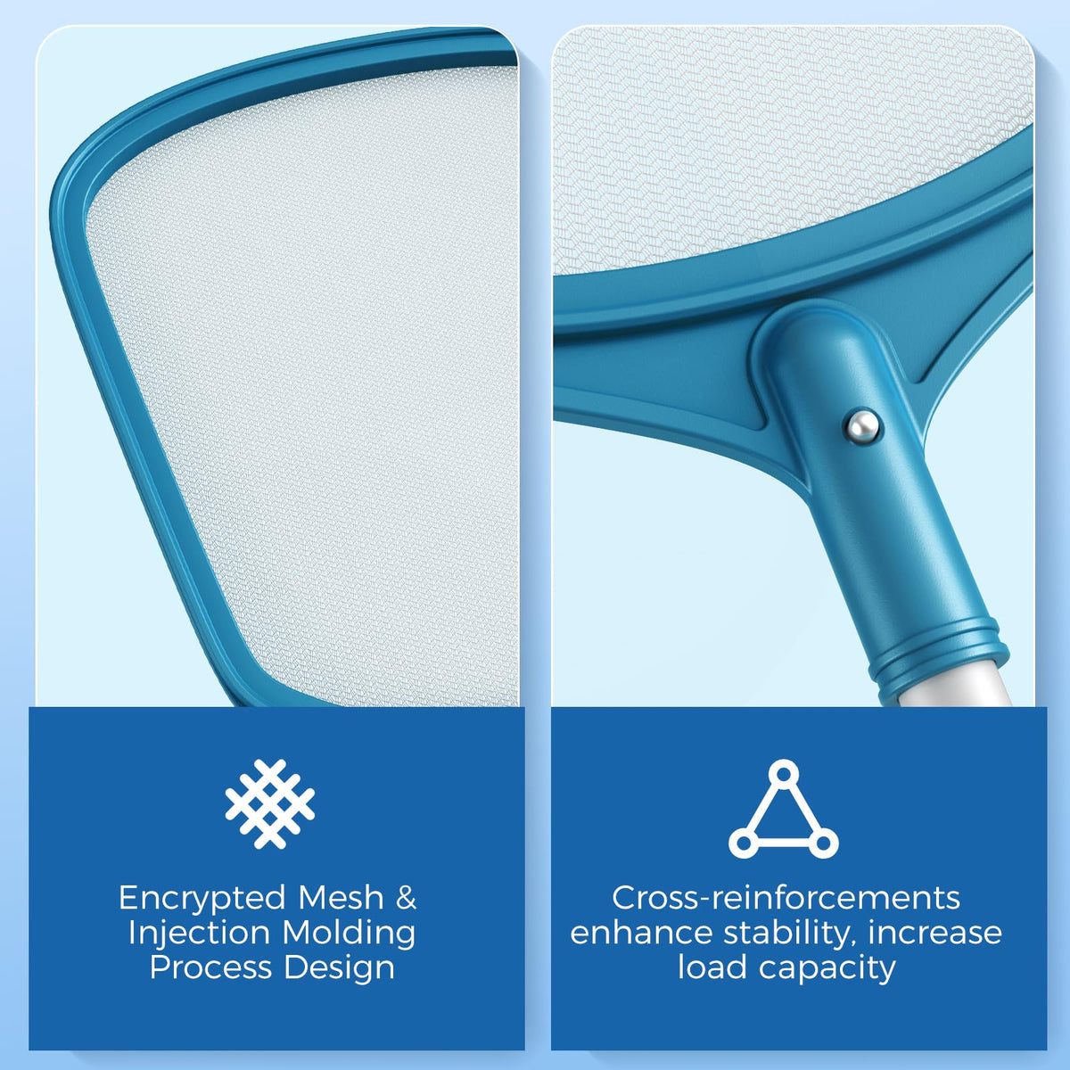 SORSWEET fine mesh net efficiently captures surface leaves and debris.