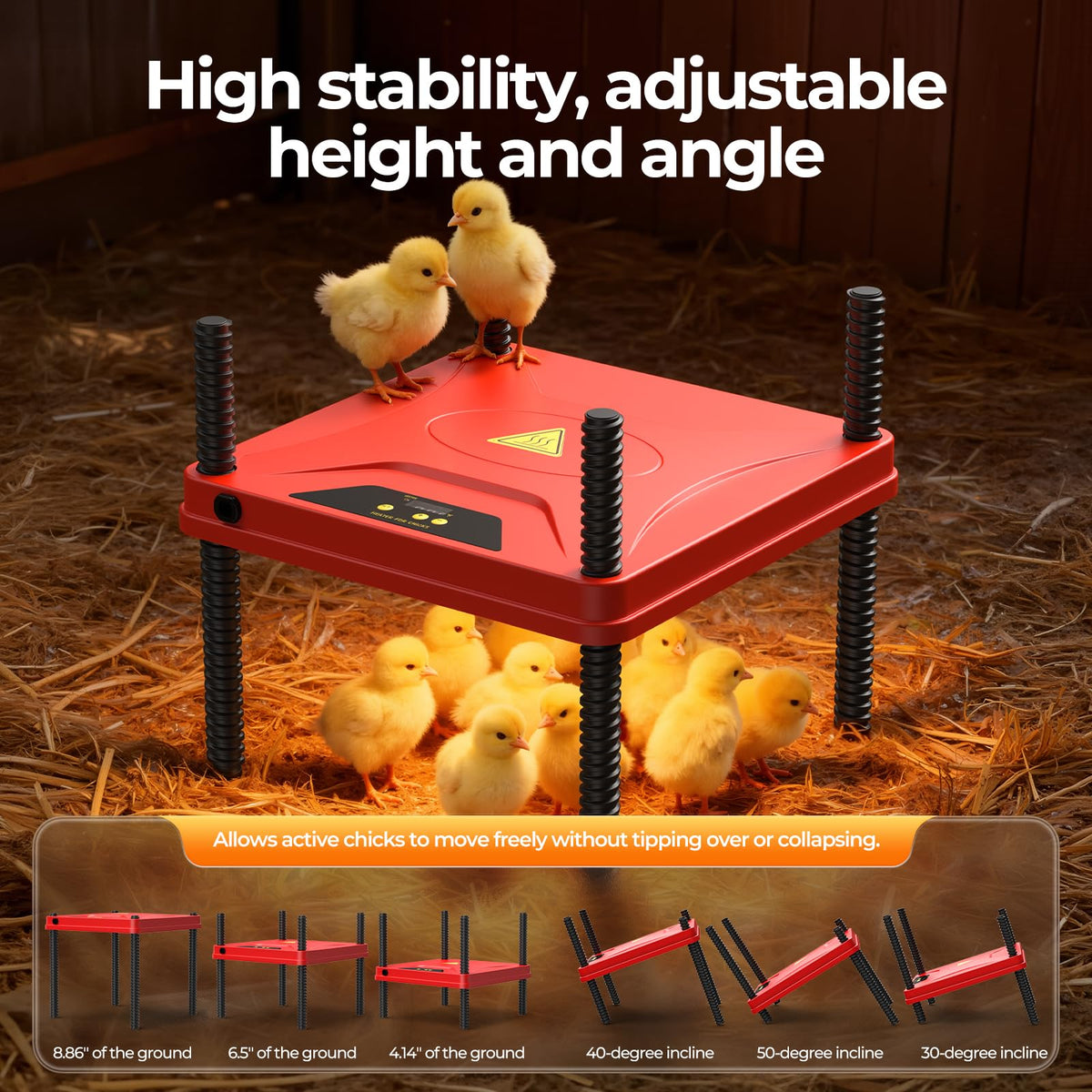 SORSWEET 10x10 plate provides uniform downward heat for 10-12 chicks