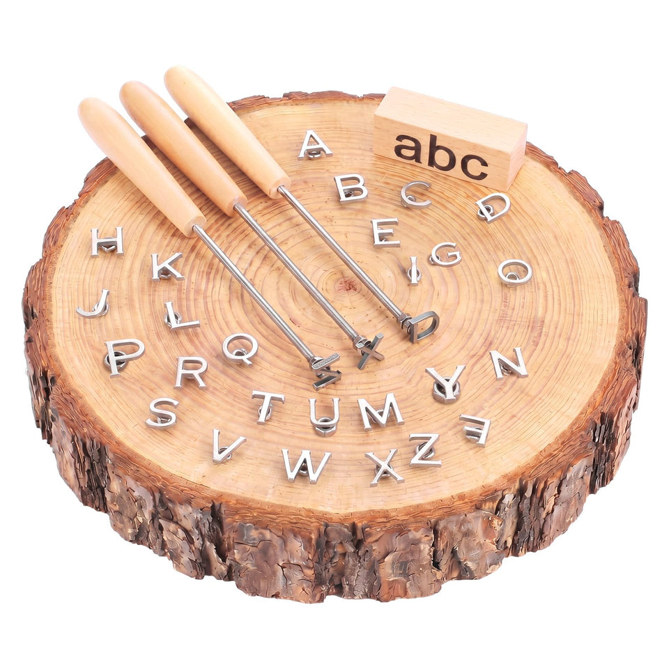 Sosation 26-pcs mini alphabet branding irons A to Z for wood and crafts