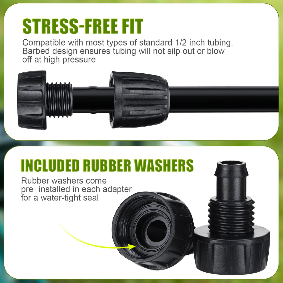 Sosation 1/2 inch drip hose fitting for quick, reliable connections.
