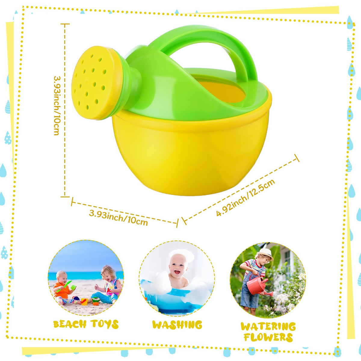 Sosation small colorful watering cans, lightweight plastic for easy play