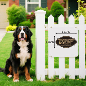 Soslina No Trespassing sign 7x4 on door with high-contrast lettering