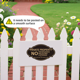 Soslina Three-pack no trespassing signs 7x4 for multiple entry points