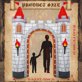 Sotiff medieval arch with LED lights creates illuminated entry