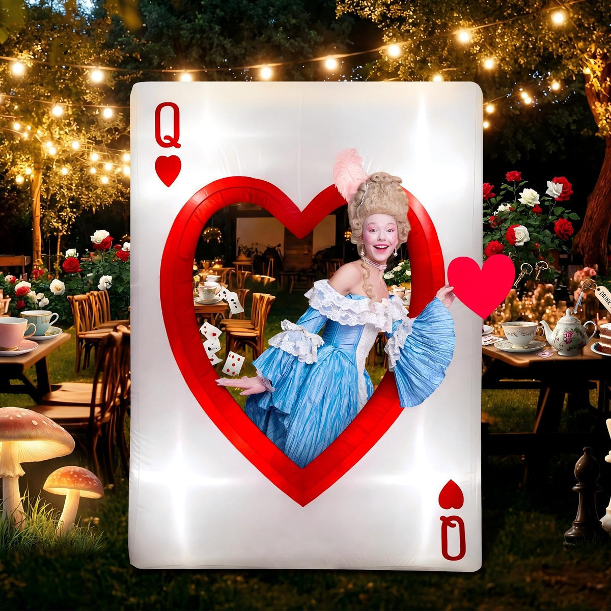 Sotiff red heart card design complements chips and dice decor.
