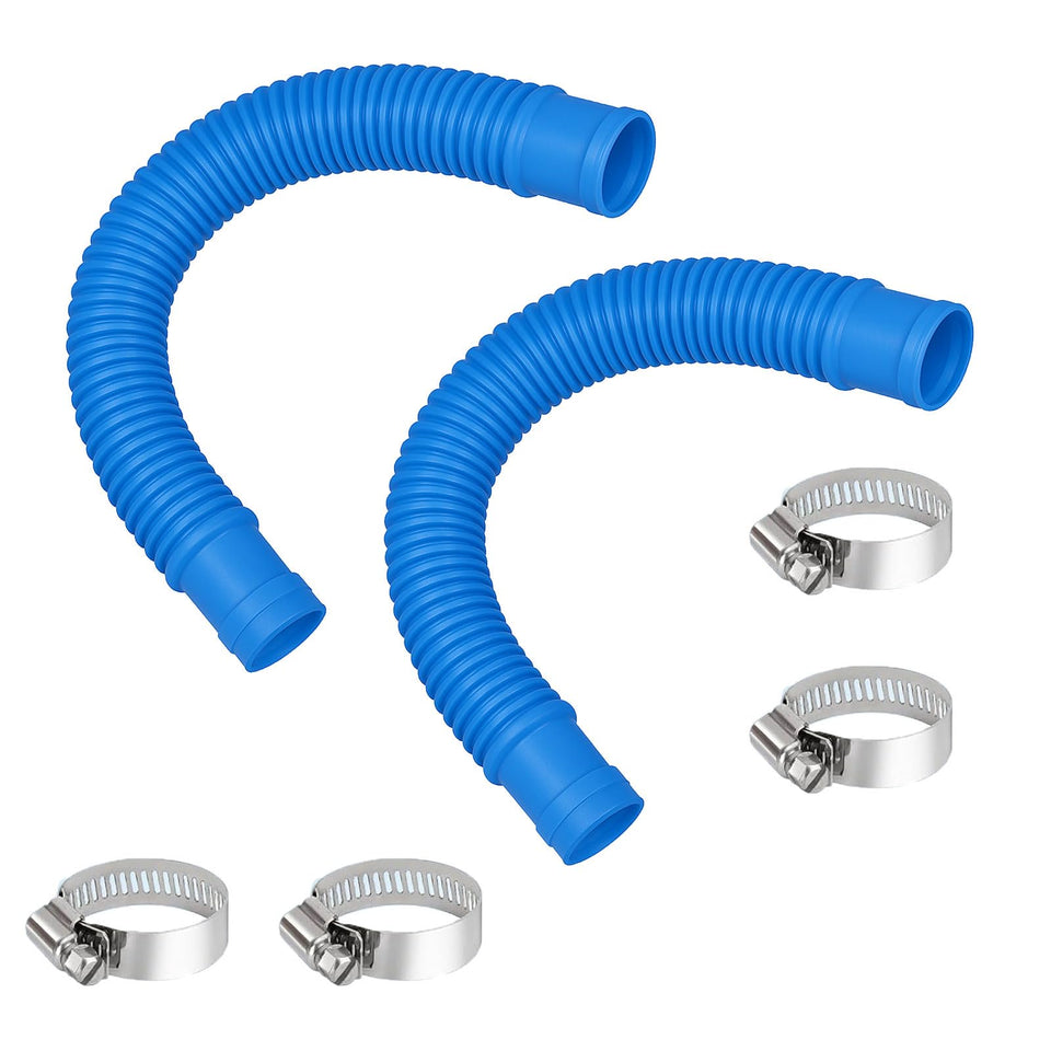 Sougrifow pool hose 16 inches, 1.25 inches, blue two-pack for easy above-ground pool setup