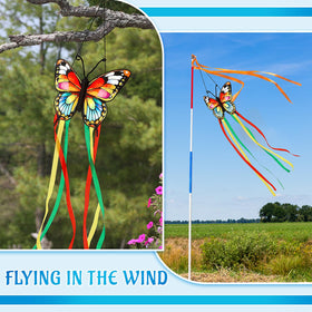 Soulchen multicolor butterfly windsock design brightens patios and gardens.