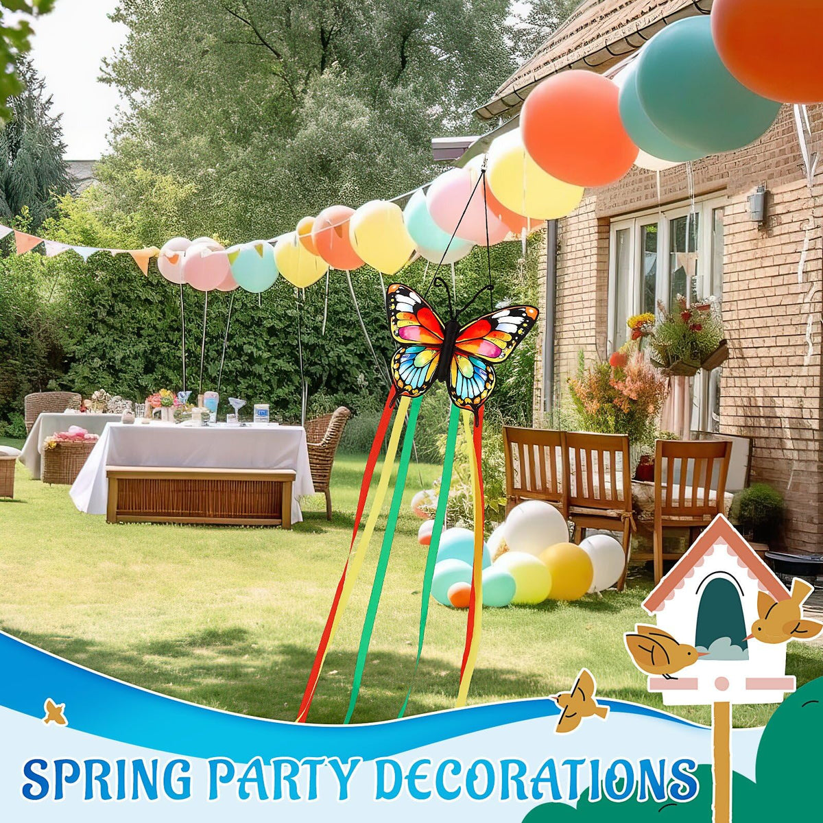 Soulchen butterfly windsock clip allows easy outdoor hanging.