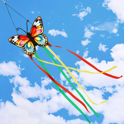 Soulchen butterfly windsock in vivid multicolor design adds color and wind direction.