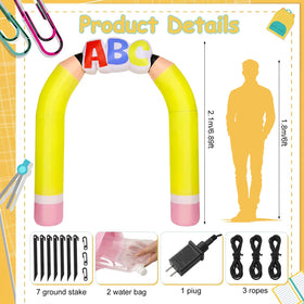 Soulchen inflatable arch side view lit by LEDs for evening events and entry highlight.