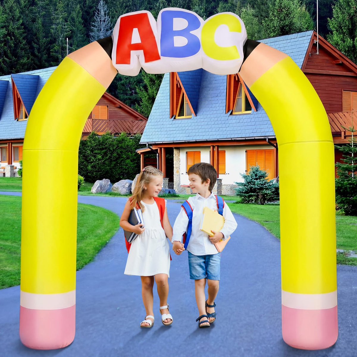 Soulchen 6.89ft arch ready to inflate quickly for easy party setup.