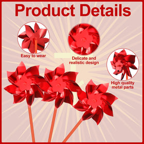 Soulchen orange sticks with red pinwheels for outdoor display.