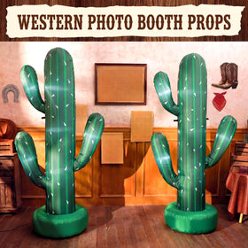 Soulchen outdoor cactus backdrop enhances poolside and yard celebrations.
