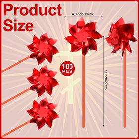 Soulchen red pinwheel closeup highlighting color and size.