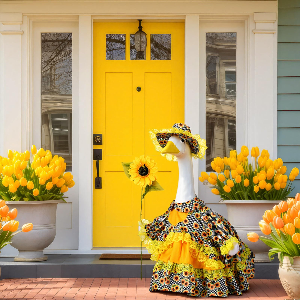 Close-up of polyester fabric highlights durable goose attire.