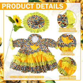 Soulchen sunflower goose outfit set displayed on a yard statue.