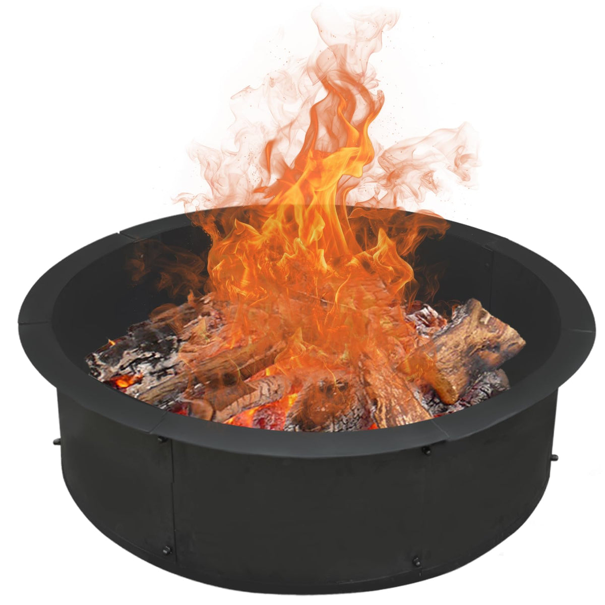 Soulmate fire pit ring outer 35-inch showing sturdy steel ring for above-ground pits