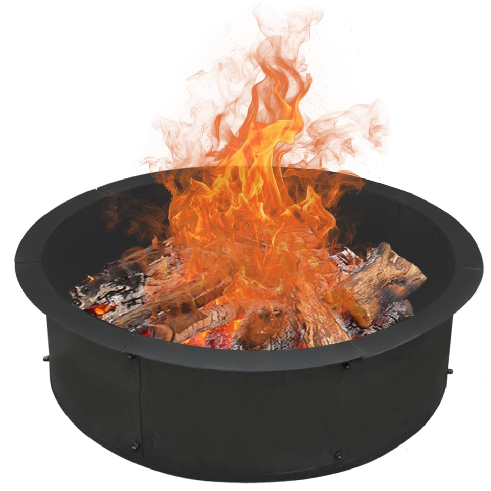Soulmate fire pit ring outer 35-inch showing sturdy steel ring for above-ground pits