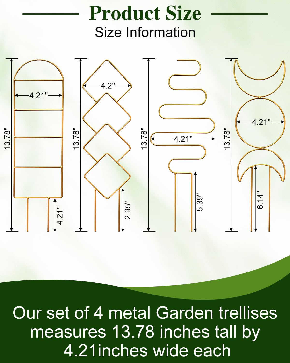 Sousac gold trellis round shape provides sturdy outdoor plant support.