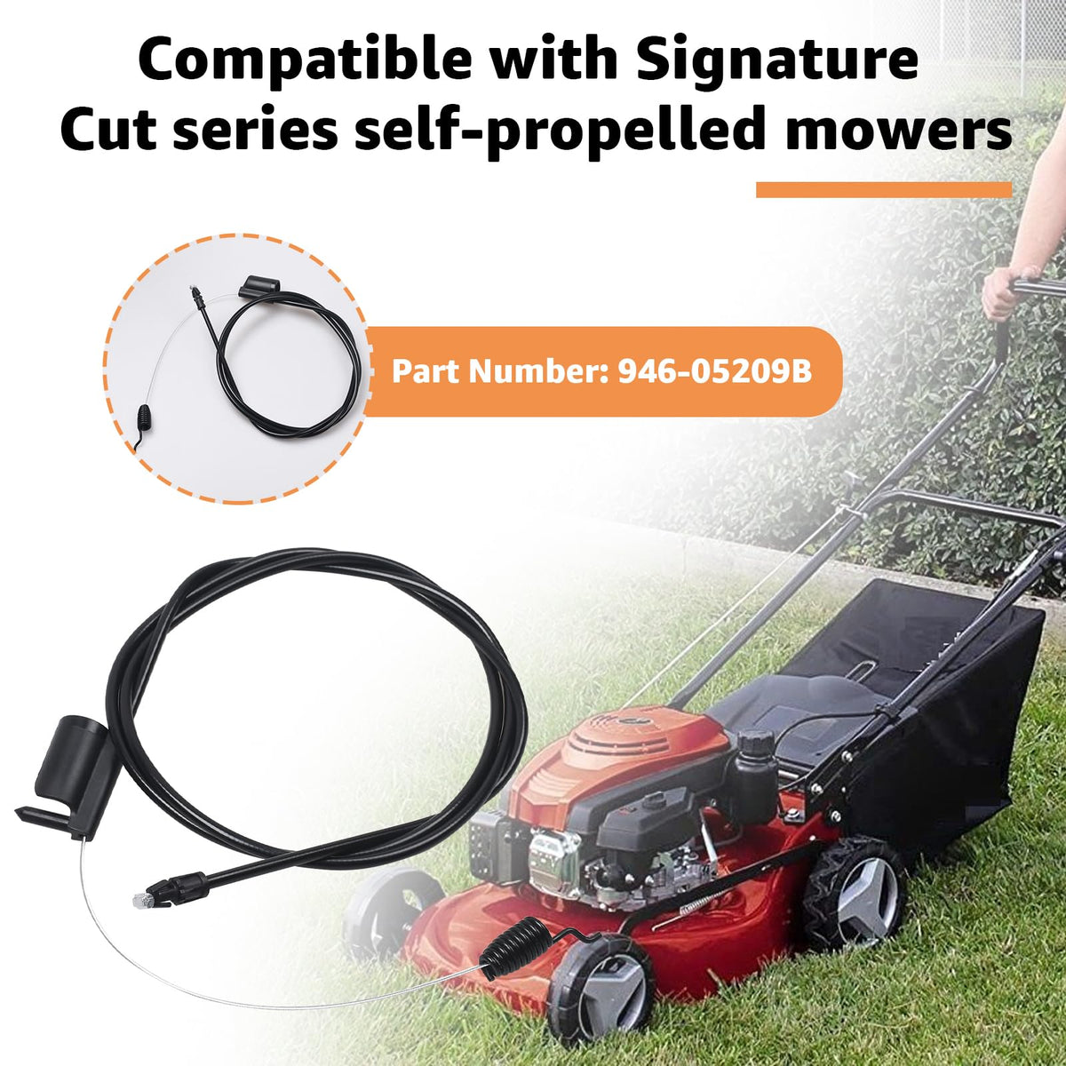 Sousery speed control cable closeup showing Cub Cadet SC300HW compatibility