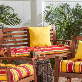 South Pine Porch overstuffed yellow pillow for comfort in outdoor spaces