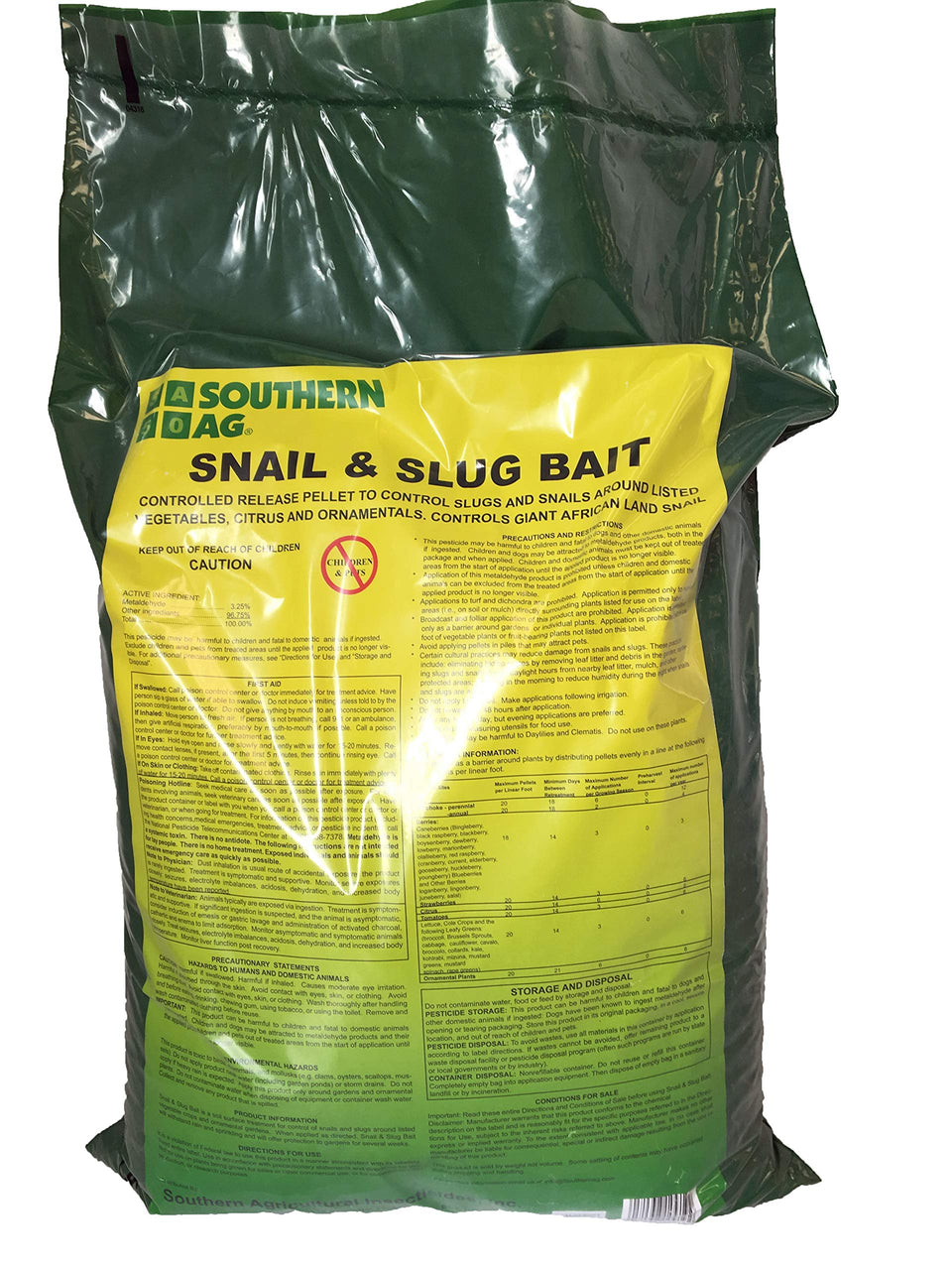 Southern Ag snail and slug bait bag for garden pest control reduces snail damage