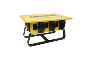 Southwire Power X-Treme Box shows rugged outdoor-duty steel construction for tough job sites.