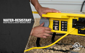 Southwire Power X-Treme Box includes GFCI protection for outdoor use.