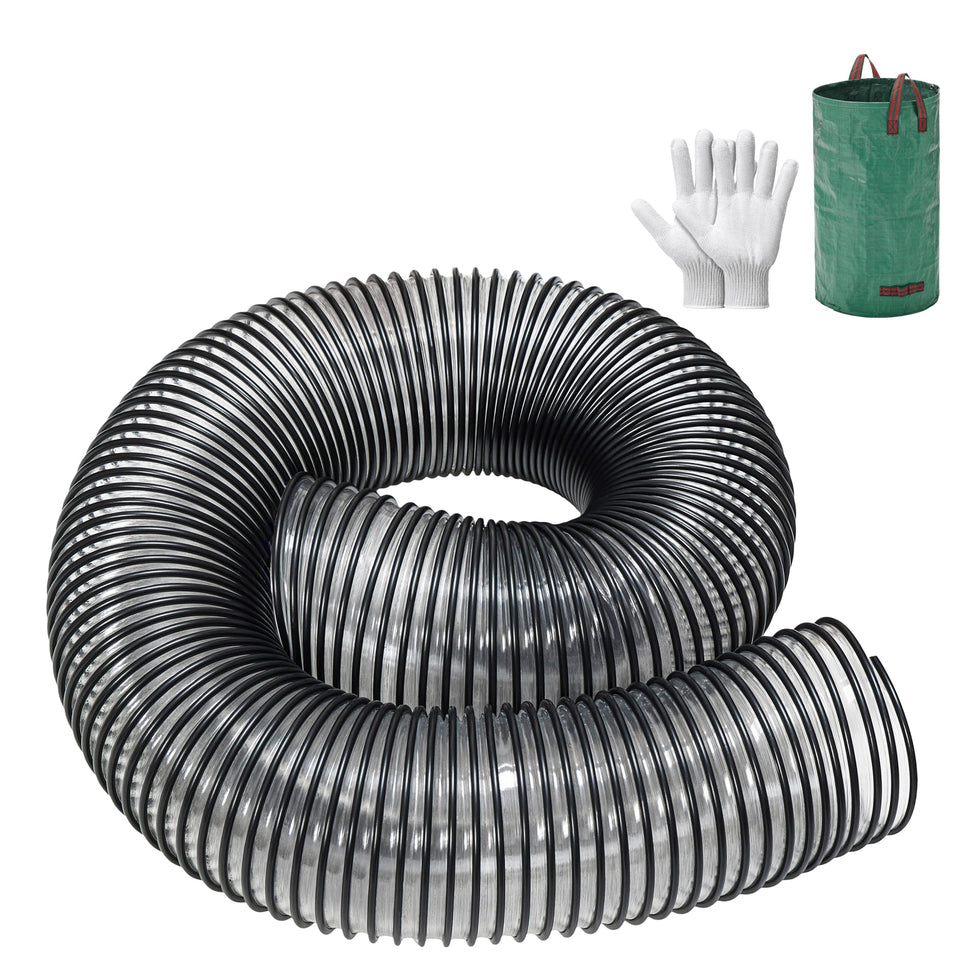 SOVARCATE 69860 lawn vacuum hose extended to 84 inches for easy yard reach.