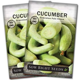 Sow Right Seeds Armenia Pale Green cucumber seed packet for home garden planting