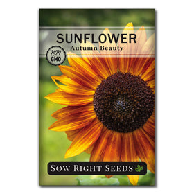 Sow Right Seeds Autumn Beauty seeds packet for giant blooms in sunny gardens