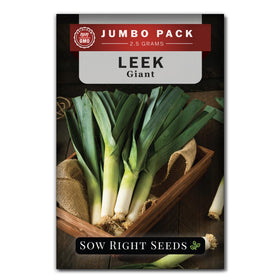 Sow Right Seeds giant leek bulk packet front view, great for bulk planting.