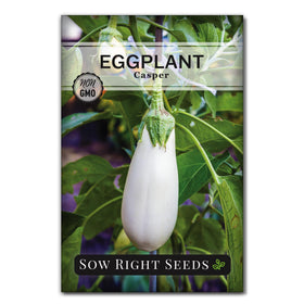 Sow Right Seeds Casper eggplant seed packet for home gardening