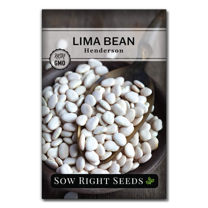 Sow Right Seeds Henderson Lima bean packet front for garden planting