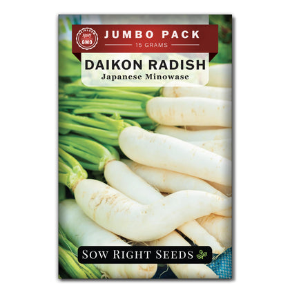Sow Right Seeds Minowase Daikon bulk seeds ready for large harvests and home garden planting