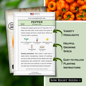 Sow Right Seeds orange sun pepper seeds germinating in warm soil for early yields