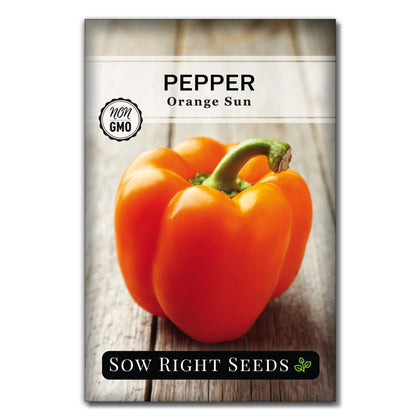 Sow Right Seeds Orange Sun Pepper seeds ready for a bright harvest and stuffing