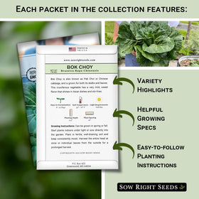 Sow Right Seeds pak choi packet for compact hydroponic systems