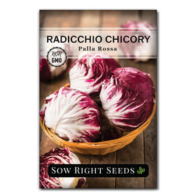 Sow Right Seeds Palla Rosa Chicory seed packet for vibrant radicchio planting
