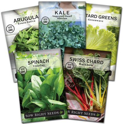 Sow Right Seeds Power Greens spinach seed pack ready for home garden planting