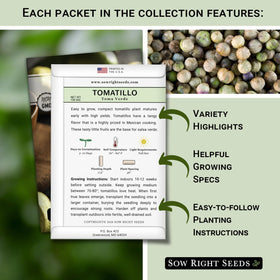 Sow Right Seeds Purple tomatillo seed packet for vibrant salsa verde