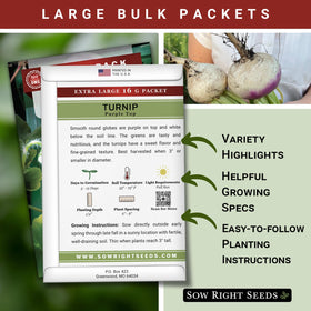 Sow Right Seeds turnip seeds germination in warm soil for early harvest