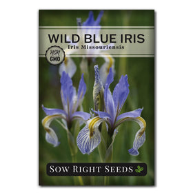 Sow Right Seeds wild blue iris seed packet for native garden planting