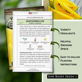 Sow Right Seeds germination guide for Yellow Crimson Sweet—easy start for your garden.