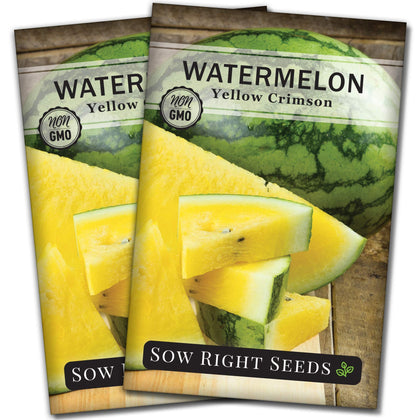 Sow Right Seeds Yellow Crimson Sweet seed packet front—easy home garden planning.